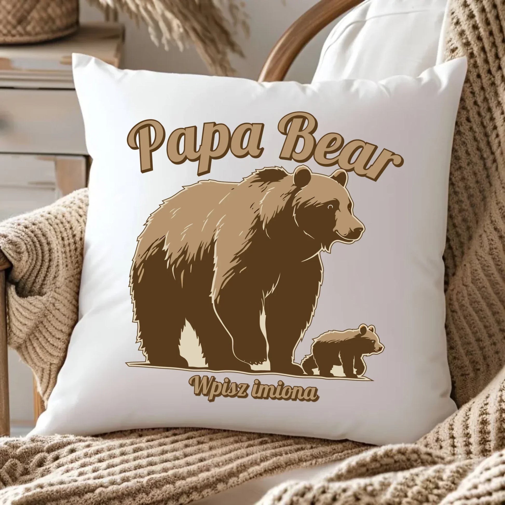 Papa Bear imiona | Poduszka dla taty DT50 - StoryCups.pl