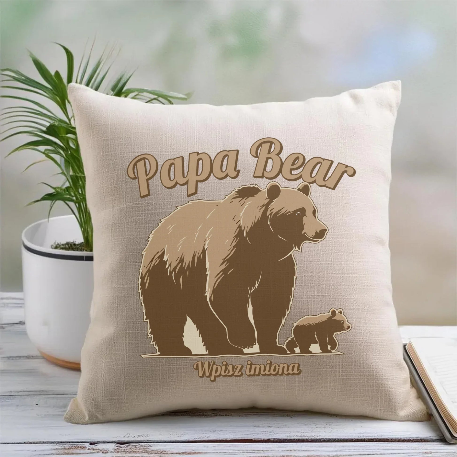 Papa Bear imiona | Poduszka dla taty DT50 - StoryCups.pl
