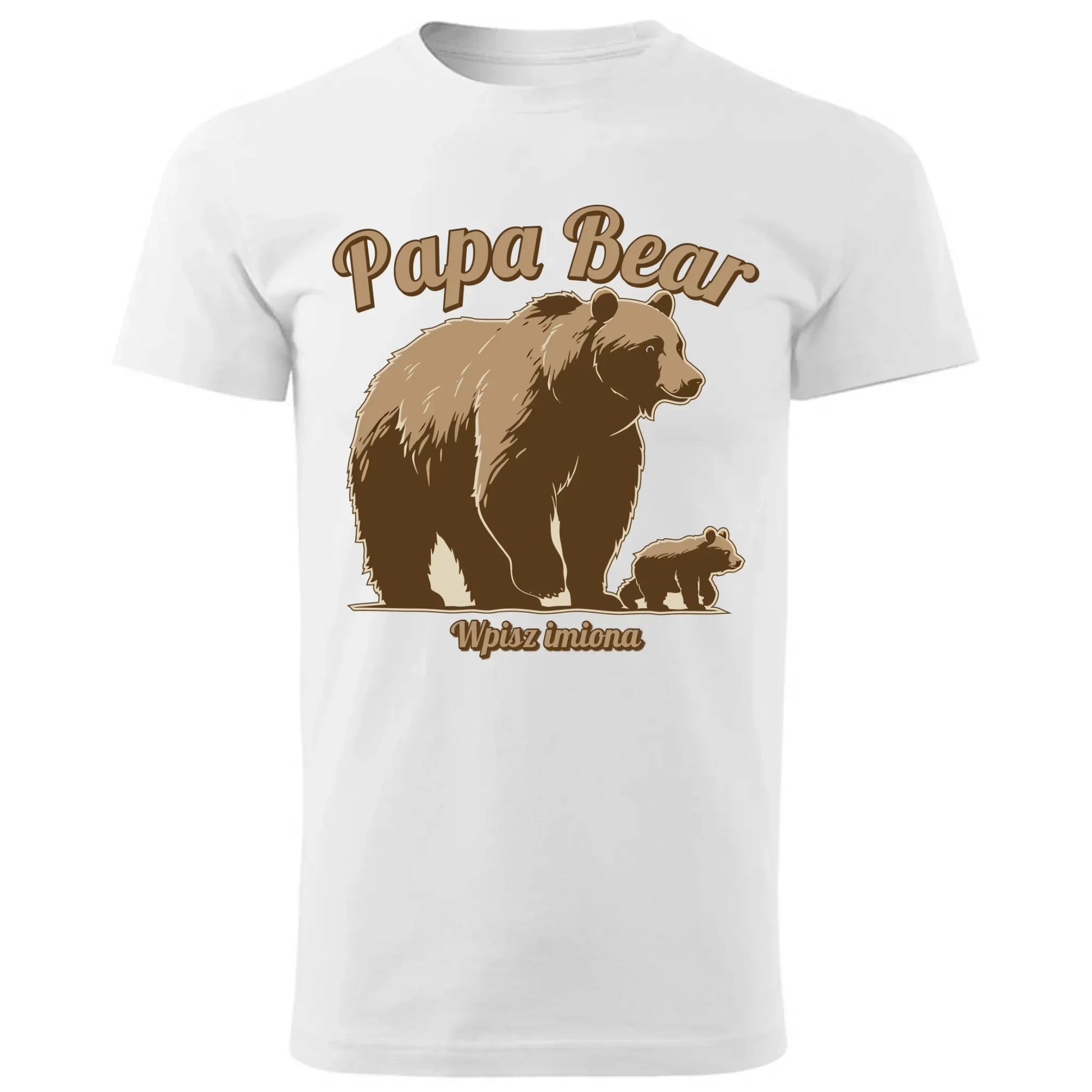 Papa Bear imiona | Koszulka męska z nadrukiem dla taty DT50 - StoryCups.pl