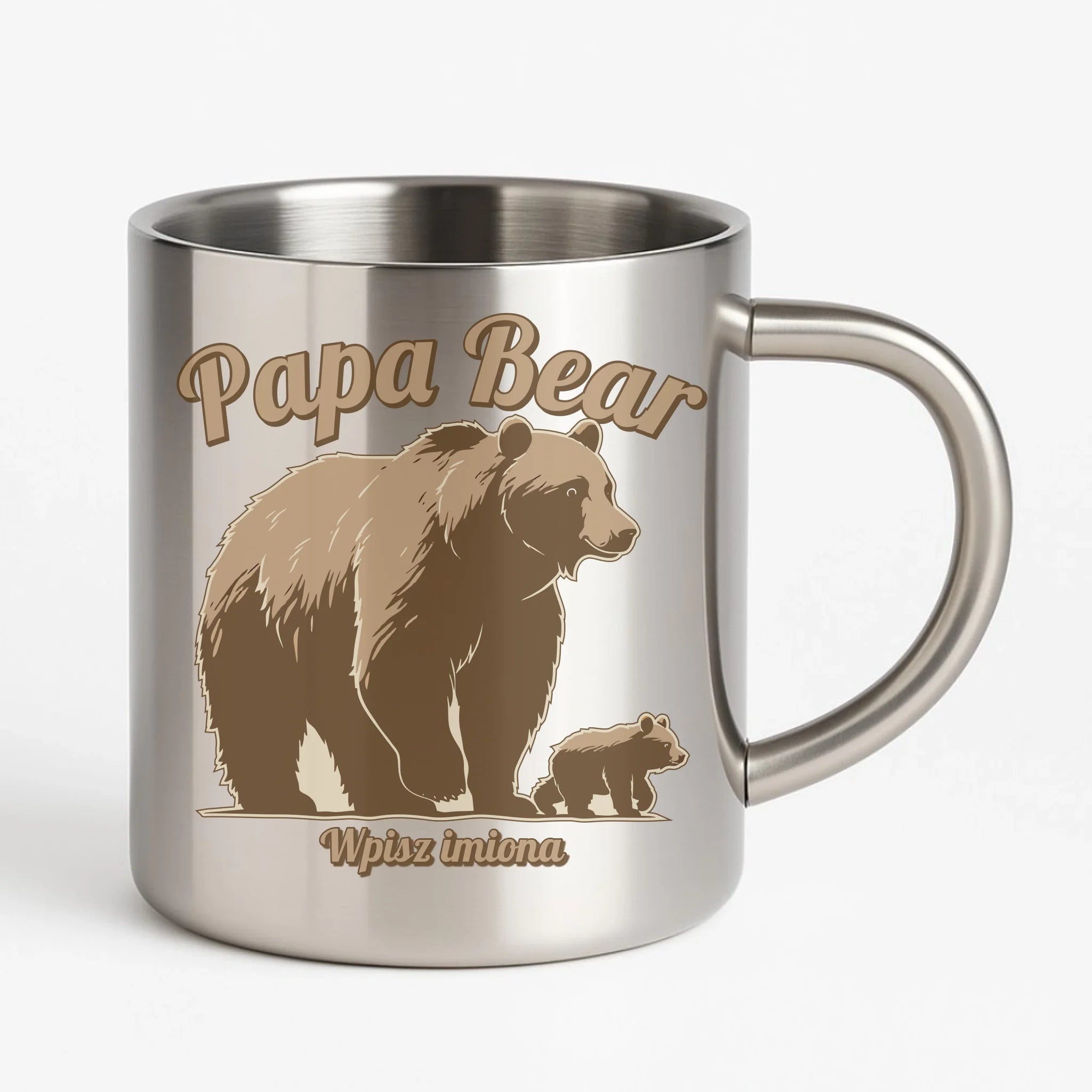 Papa Bear imiona | Metalowy kubek dla taty DT50 - StoryCups.pl