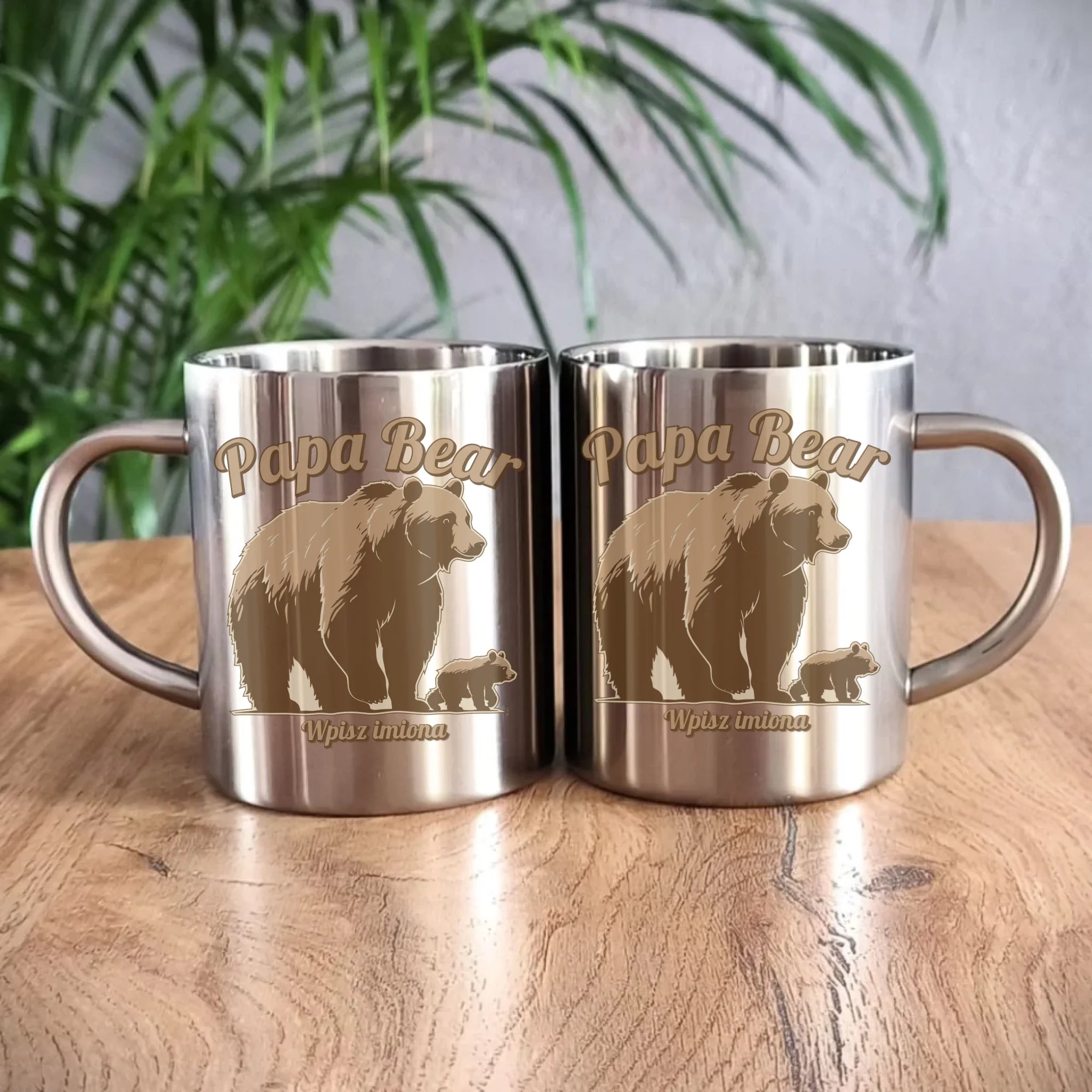 Papa Bear imiona | Metalowy kubek dla taty DT50 - StoryCups.pl