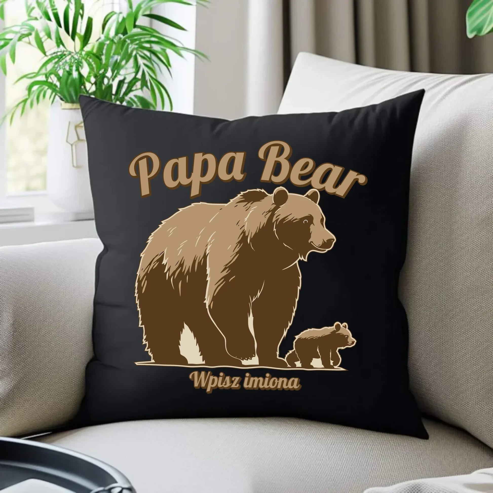 Papa Bear imiona | Poduszka dekoracyjna dla taty DT50 - StoryCups.pl