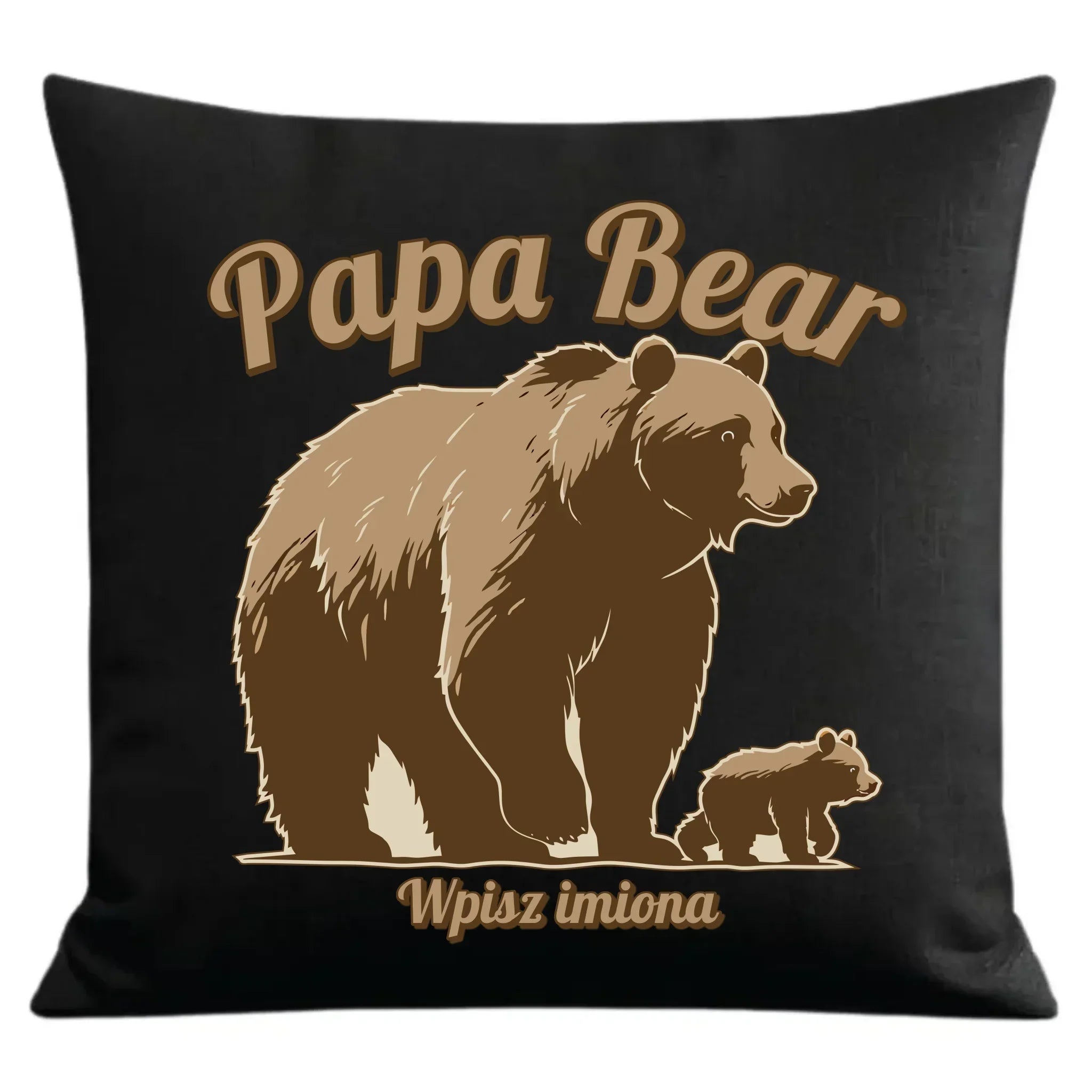 Papa Bear imiona | Poduszka dekoracyjna dla taty DT50 - StoryCups.pl