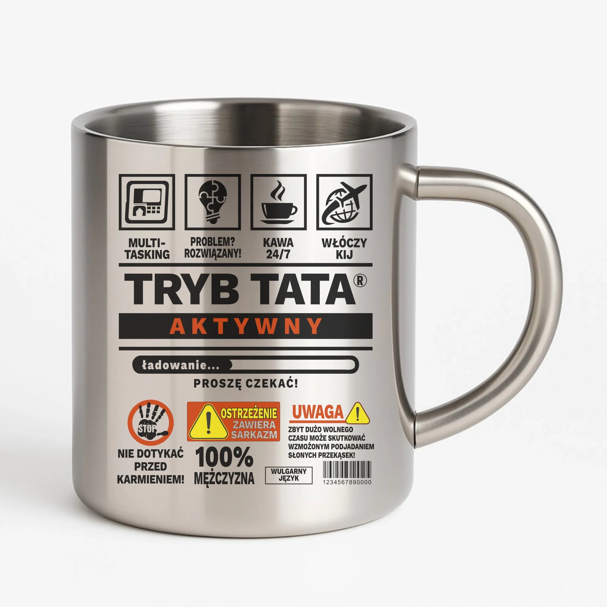 Tryb tata aktywny | Metalowy kubek prezent dla taty DT51 - StoryCups.pl