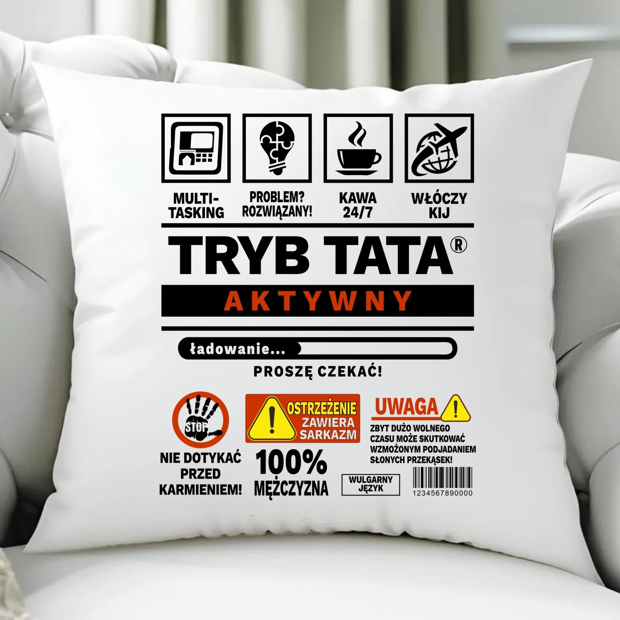 Tryb tata aktywny | Poduszka prezent dla taty DT51 - StoryCups.pl