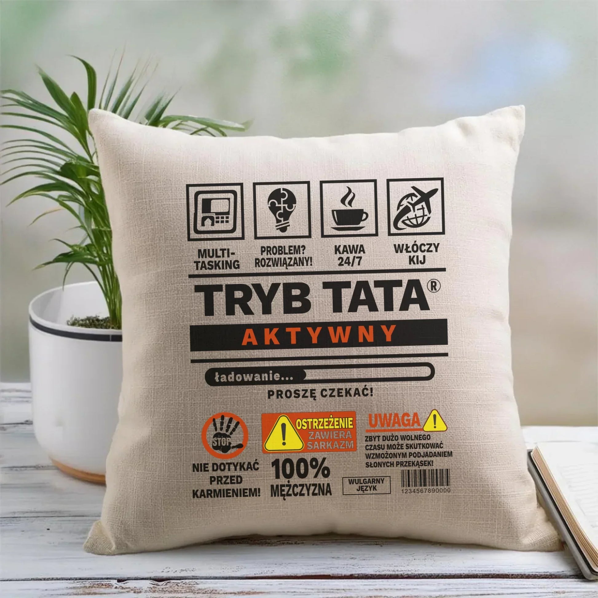 Tryb tata aktywny | Poduszka prezent dla taty DT51 - StoryCups.pl