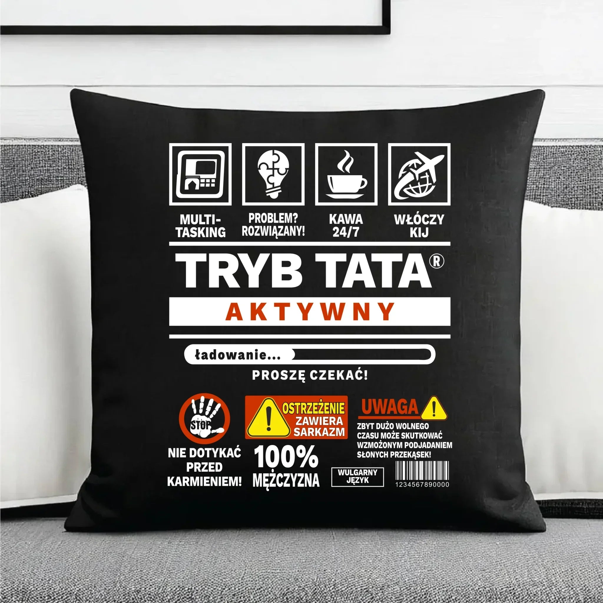 Tryb tata aktywny | Poduszka dekoracyjna dla taty DT51 - StoryCups.pl