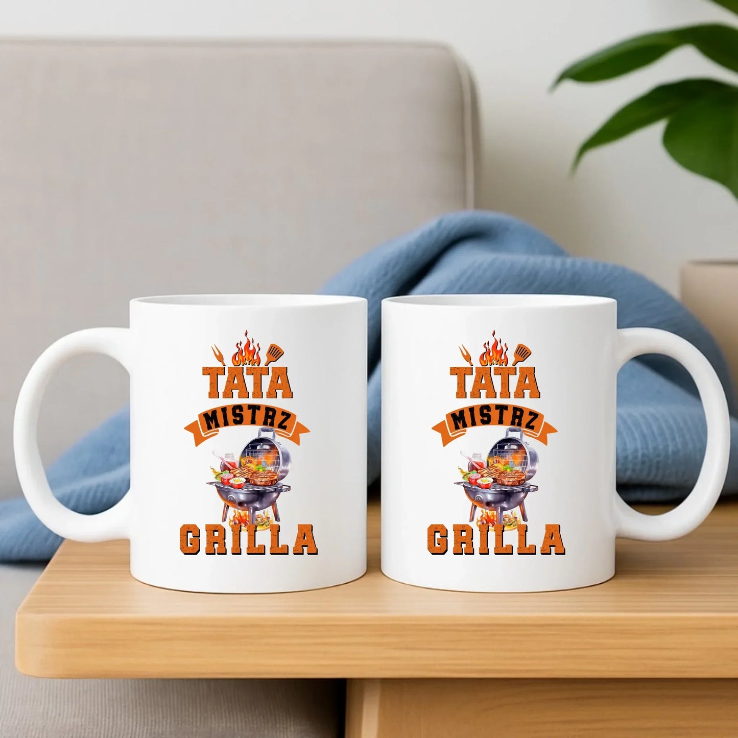 Mistrz Grilla | Zestaw poduszka i kubek dla taty DT53 - StoryCups.pl
