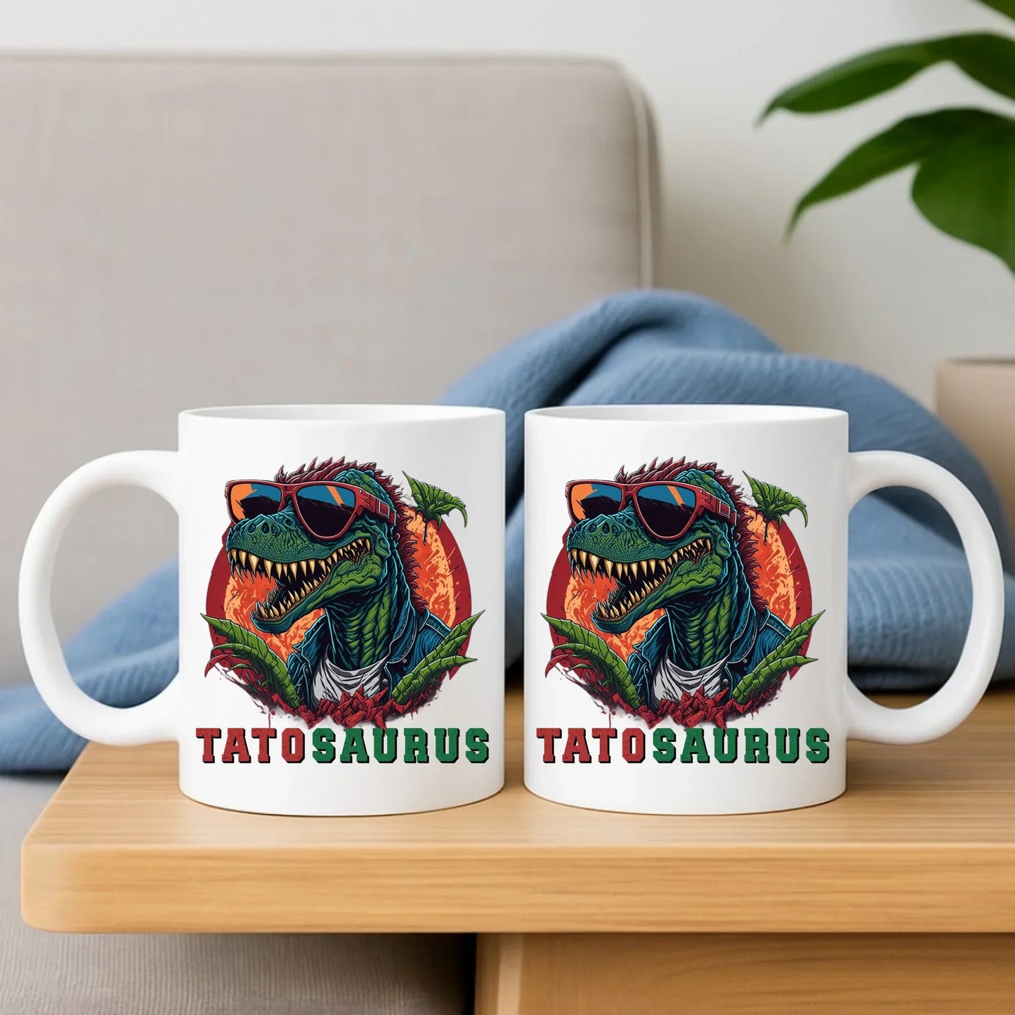 Tatosaurus | Zestaw poduszka i kubek na prezent dla taty DT54 - StoryCups.pl