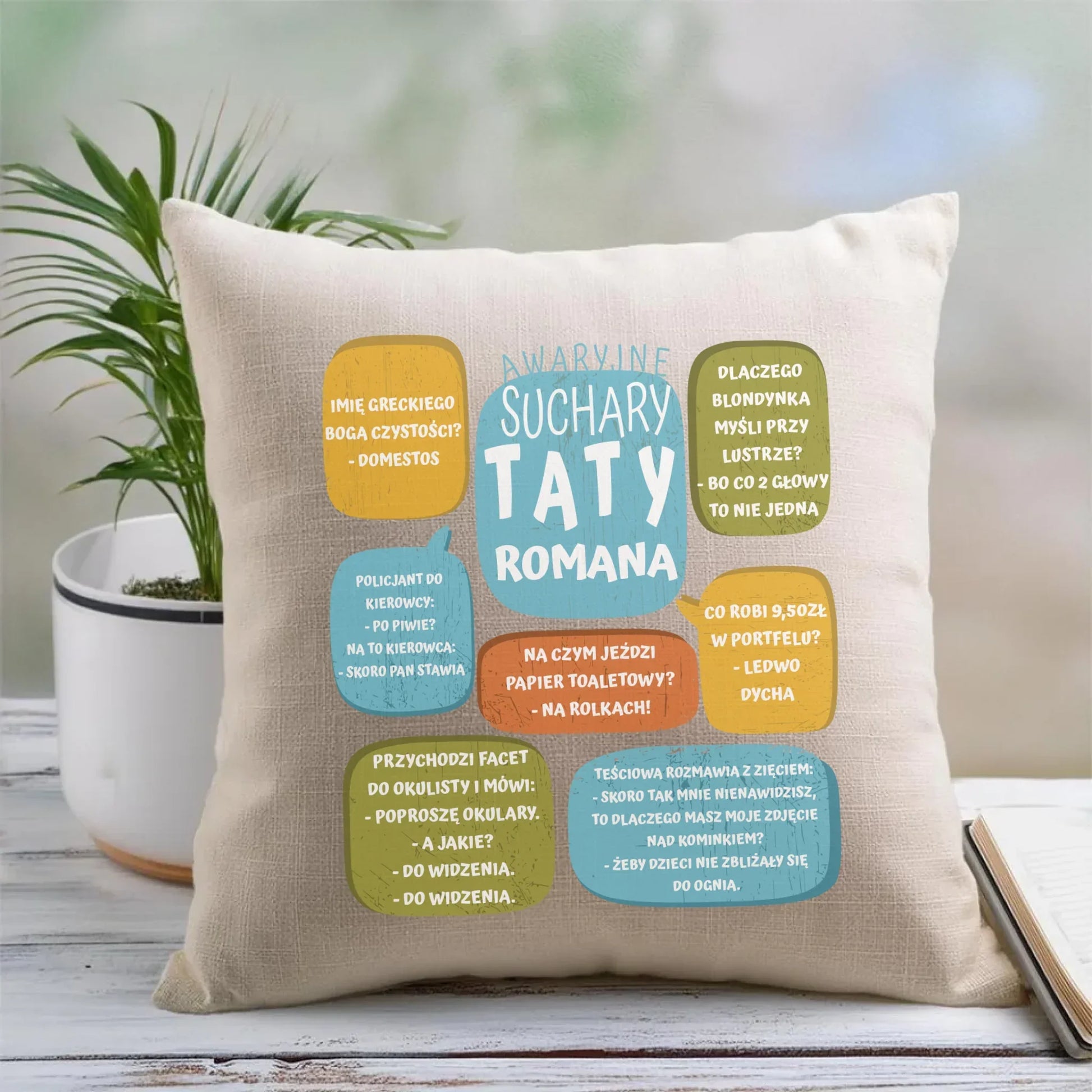 Suchary Taty | Poduszka z nadrukiem na prezent DT55 - StoryCups.pl