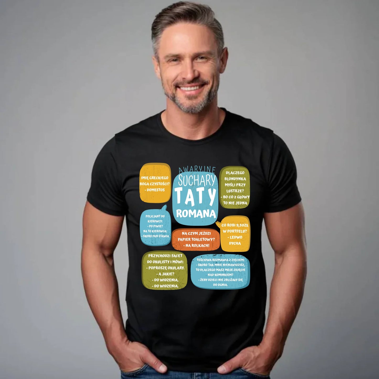 Personalizowana koszulka dla taty – T-shirt z nadrukiem prezent dla taty na Dzień Ojca, urodziny