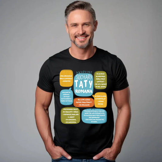 Personalizowana koszulka dla taty – T-shirt z nadrukiem prezent dla taty na Dzień Ojca, urodziny