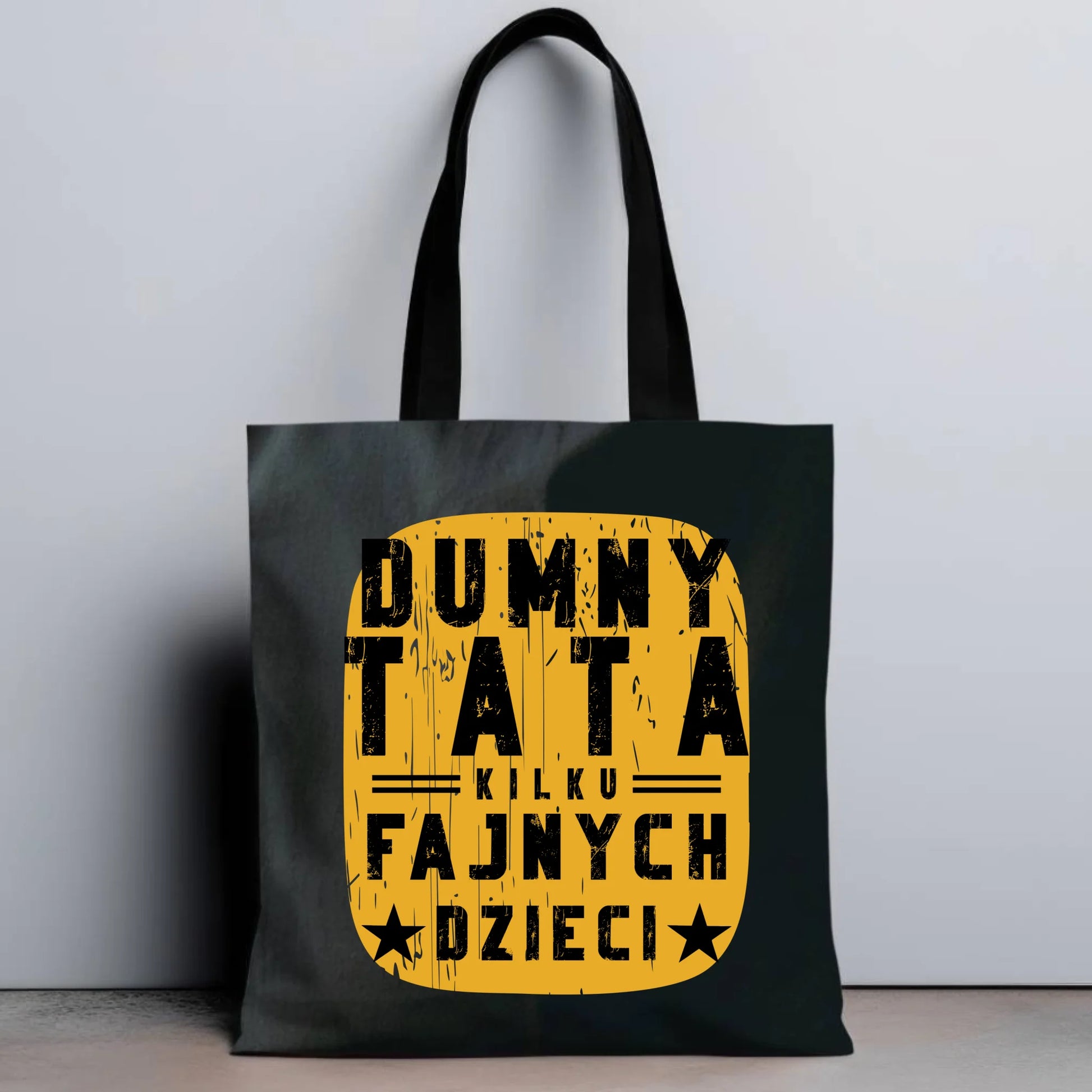 Personalizowana eco torba z nadrukiem dla taty - czarna - prezent dla taty, Dzień Ojca, Święta, Urodziny
