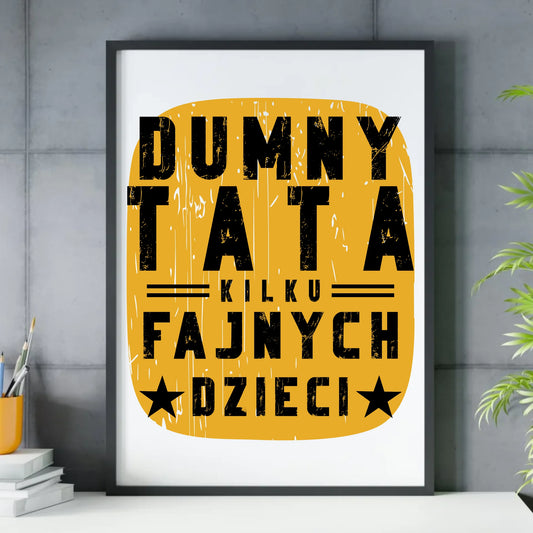 Prezent dla taty - obraz w ramie z personalizowanym nadrukiem - Dzień Ojca, Święta, urodziny