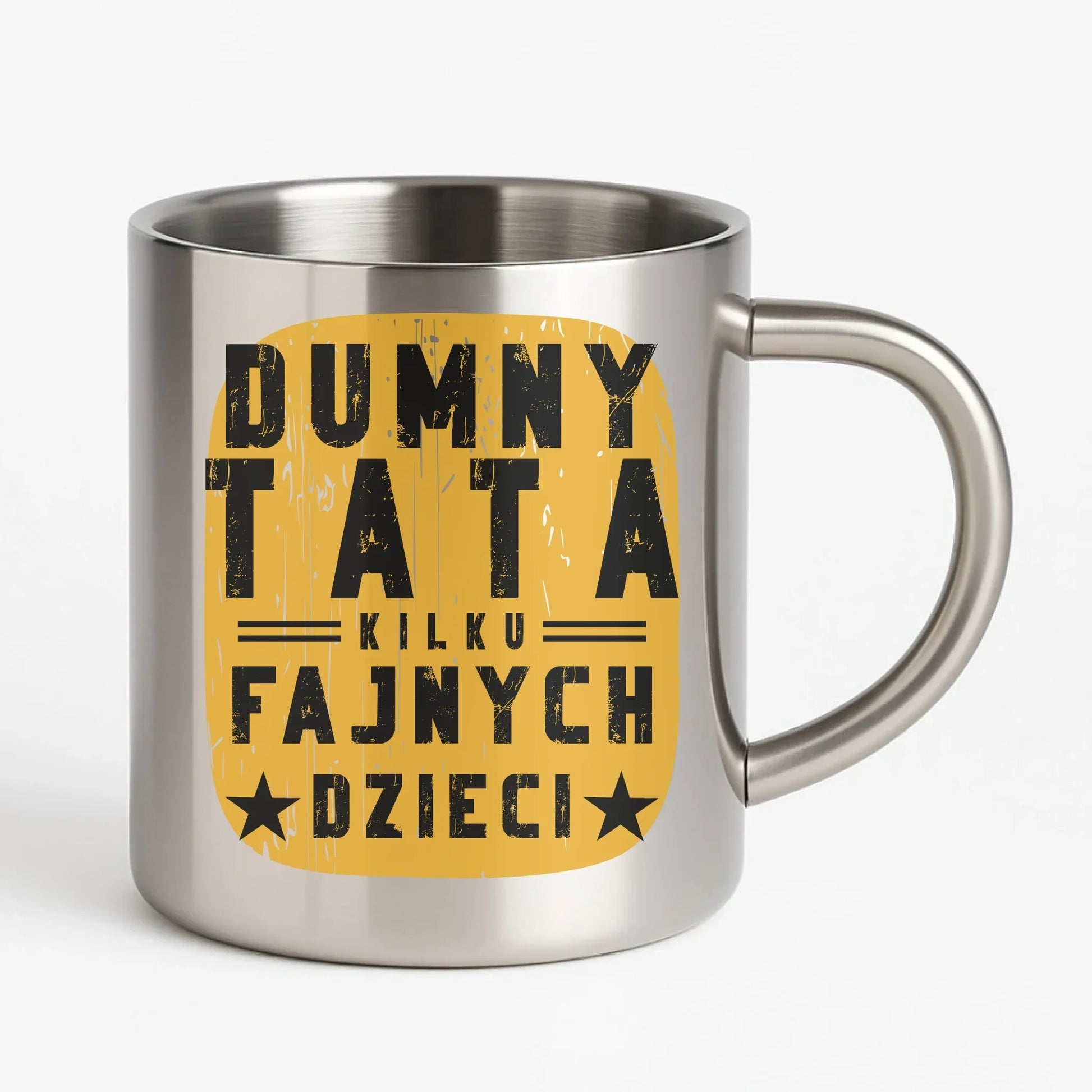 Dumny tata kilku fajnych dzieci | Metalowy kubek dla taty DT60 - StoryCups.pl