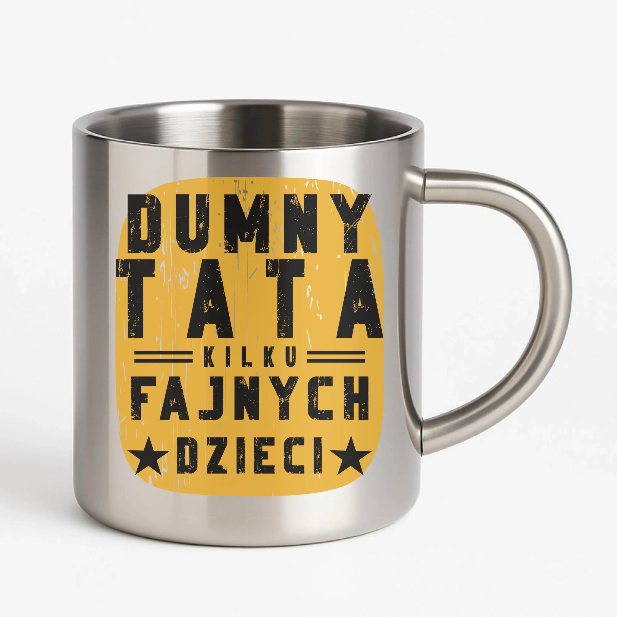Dumny tata kilku fajnych dzieci | Metalowy kubek dla taty DT60 - StoryCups.pl