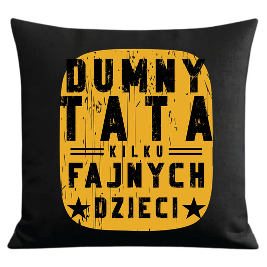 Prezent dla taty czarna poduszka dekoracyjna z nadrukiem
