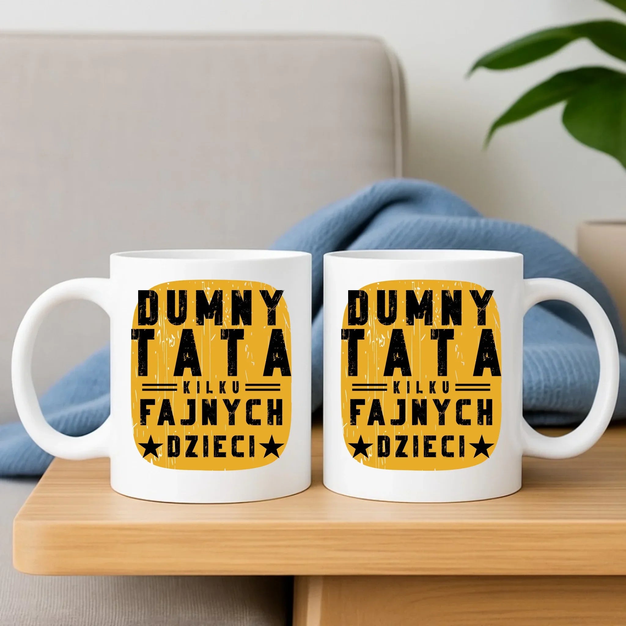 Dumny tata kilku fajnych dzieci | Zestaw poduszka i kubek dla taty DT60 - StoryCups.pl