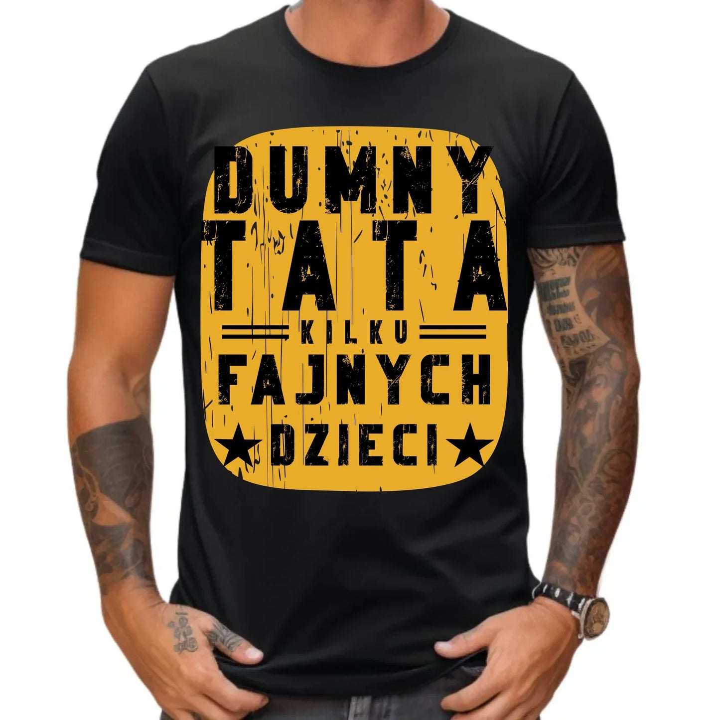 Dumny tata kilku fajnych dzieci | Koszulka męska dla taty DT60 - StoryCups.pl
