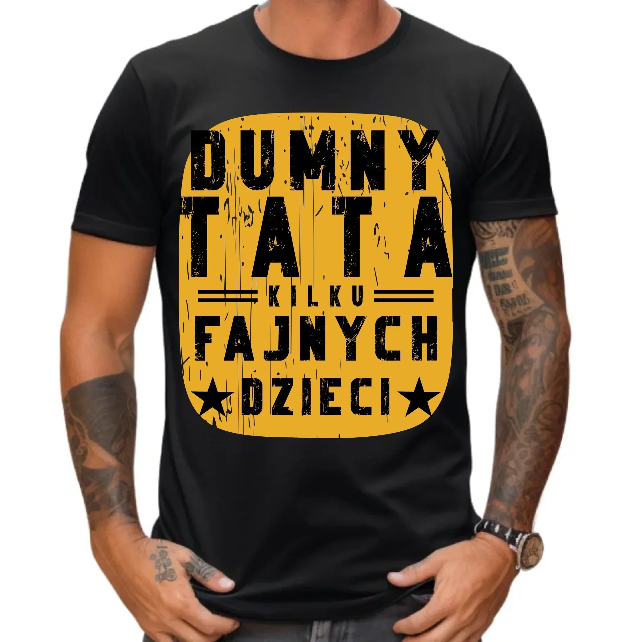 Dumny tata kilku fajnych dzieci | Koszulka męska dla taty DT60 - StoryCups.pl