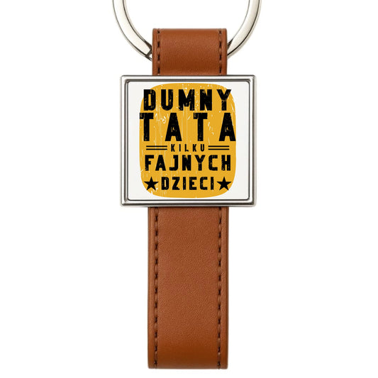 Brelok skórzany z nadrukiem prezent dla taty Dzień Ojca