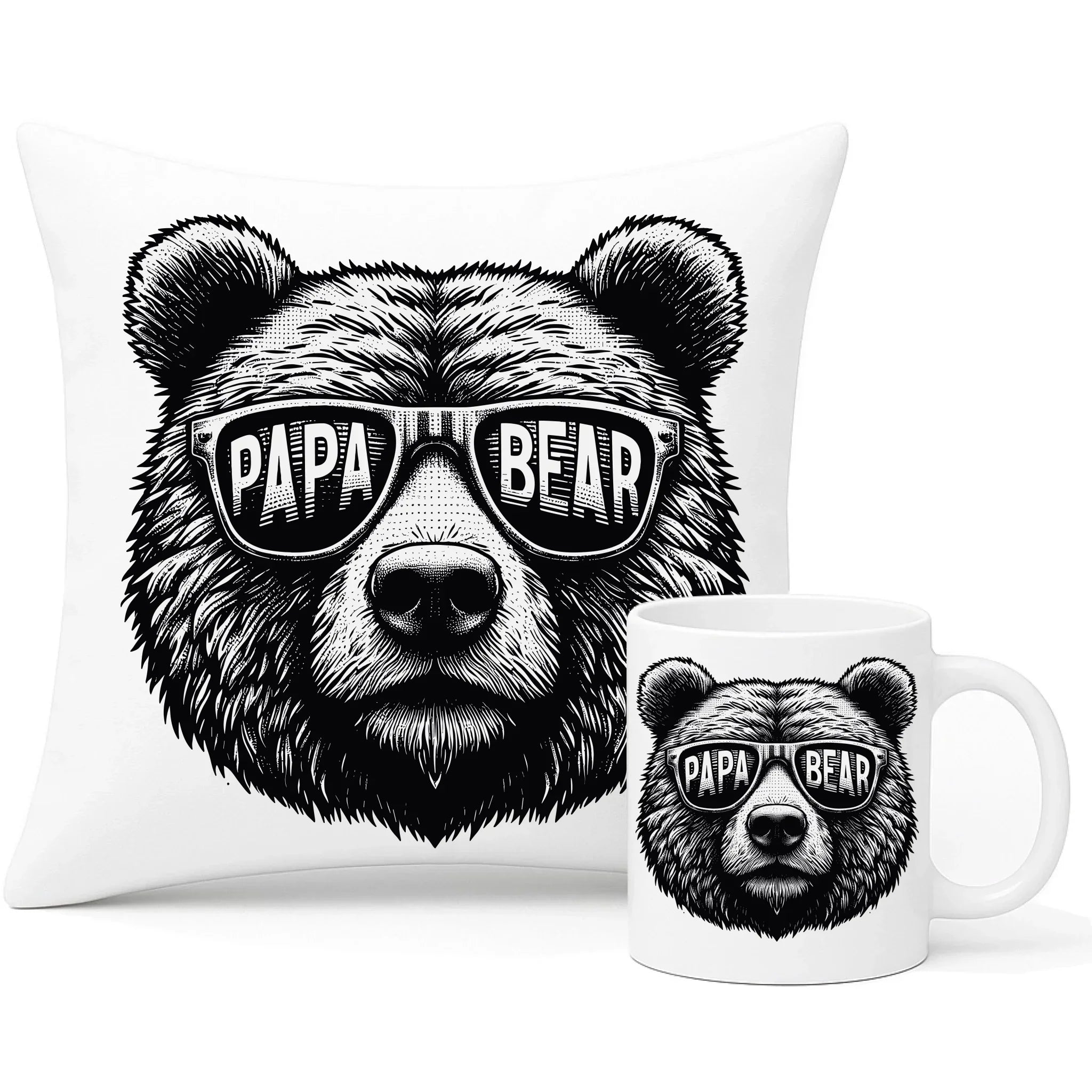 Papa bear | Zestaw poduszka i kubek dla taty DT62 - StoryCups.pl