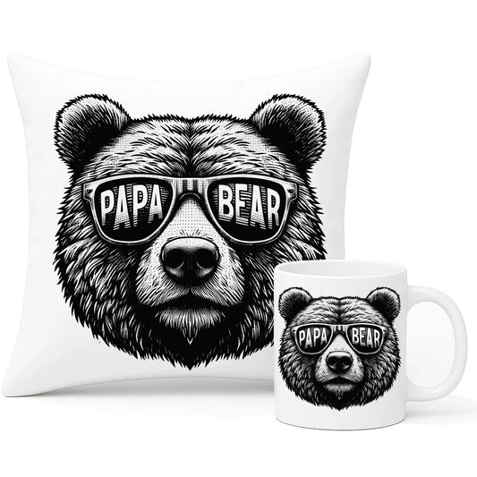 Papa bear | Zestaw poduszka i kubek dla taty DT62 - StoryCups.pl