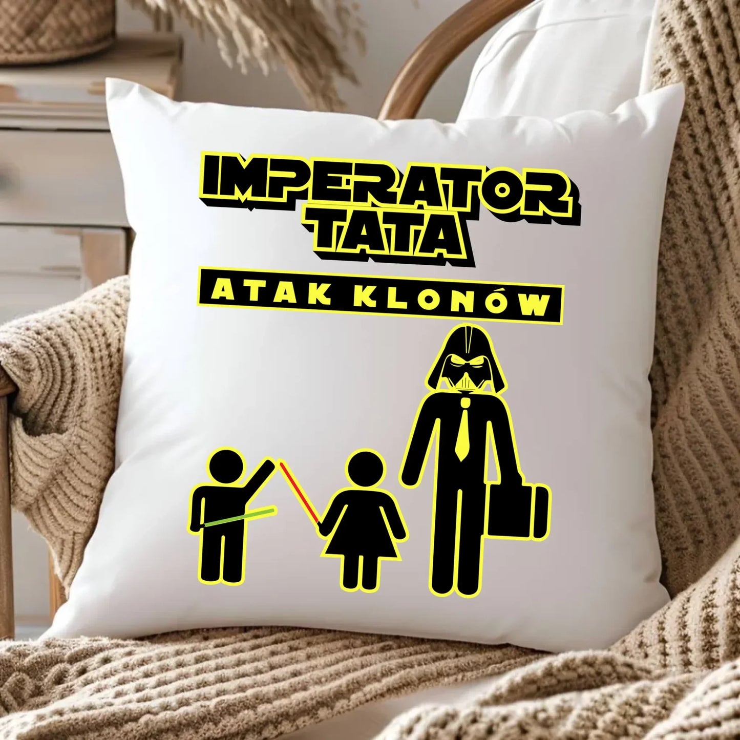 Imperator tata atak klonów | Poduszka dla taty od bliźniaków DT63 - StoryCups.pl