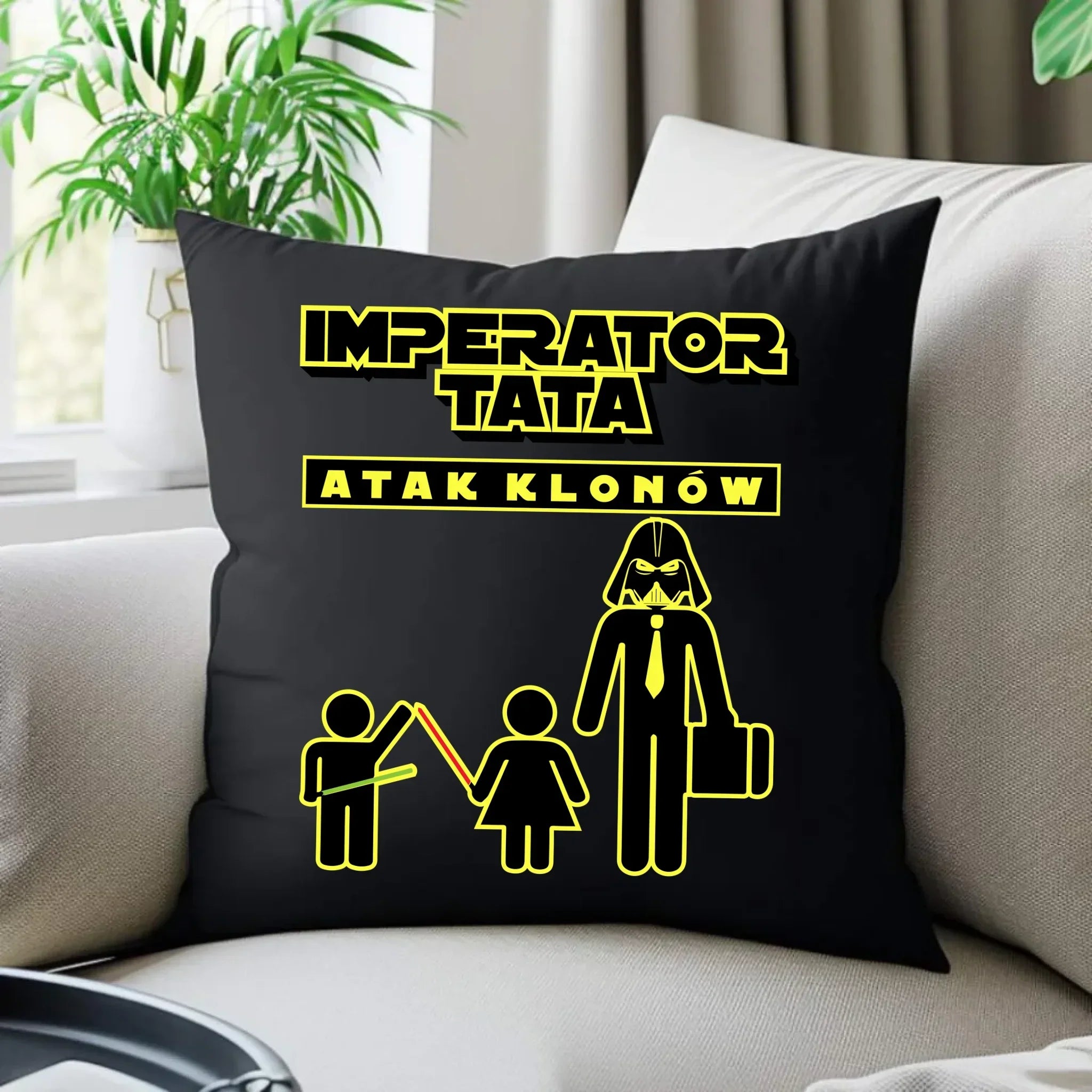 Imperator tata atak klonów | Poduszka dekoracyjna prezent dla taty bliźniaków DT63 - StoryCups.pl