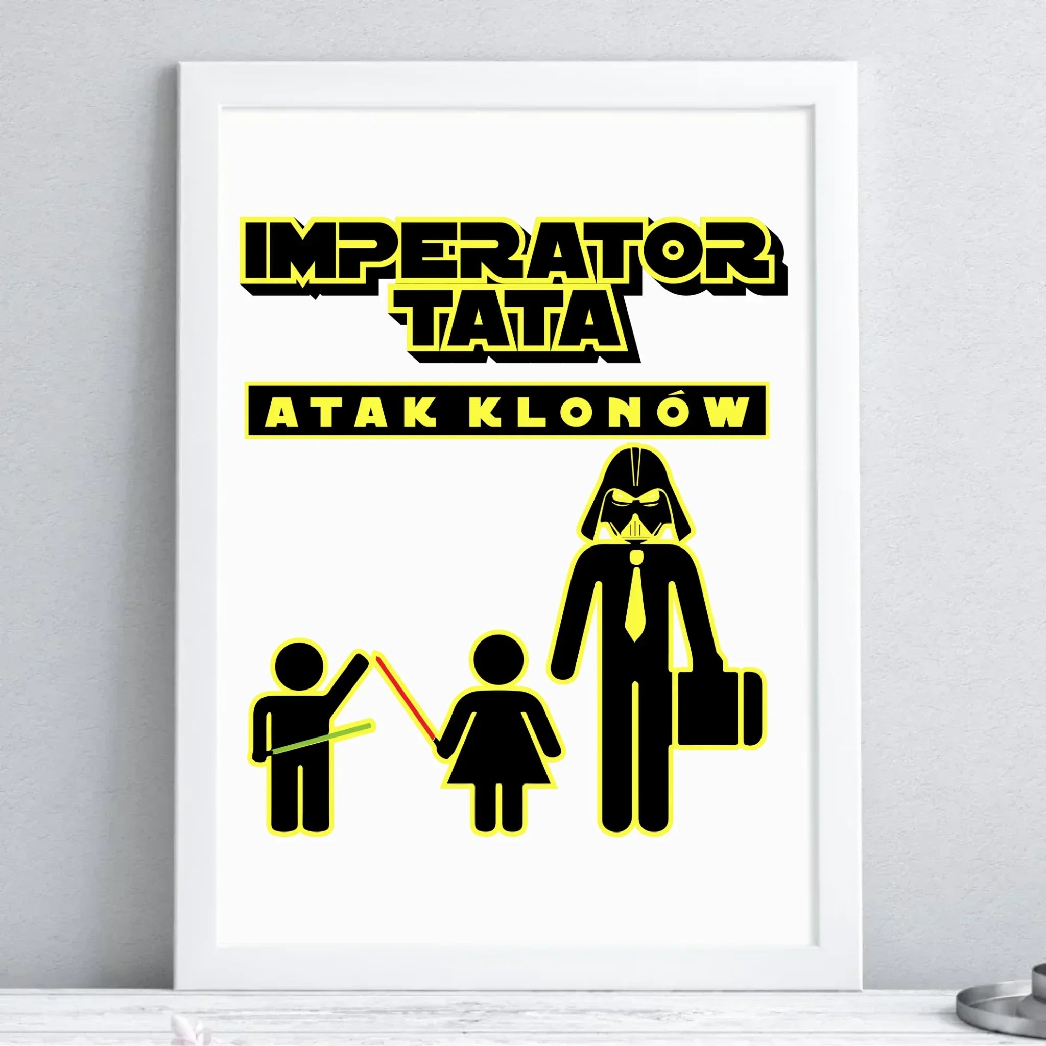Imperator tata atak klonów | Plakat w ramie dla taty DT63 - StoryCups.pl