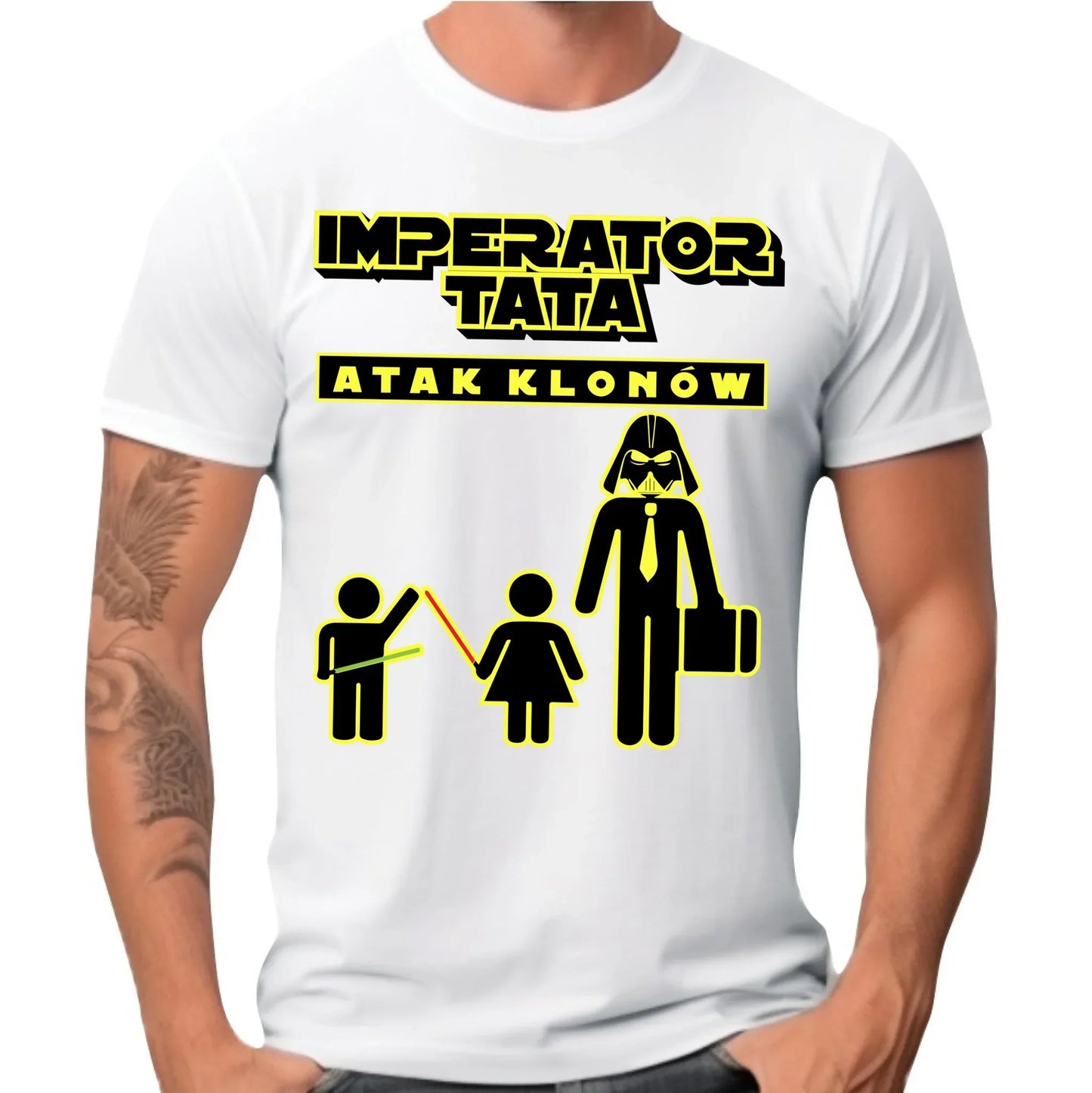 Imperator tata atak klonów | Koszulka męska z nadrukiem dla taty DT63 - StoryCups.pl