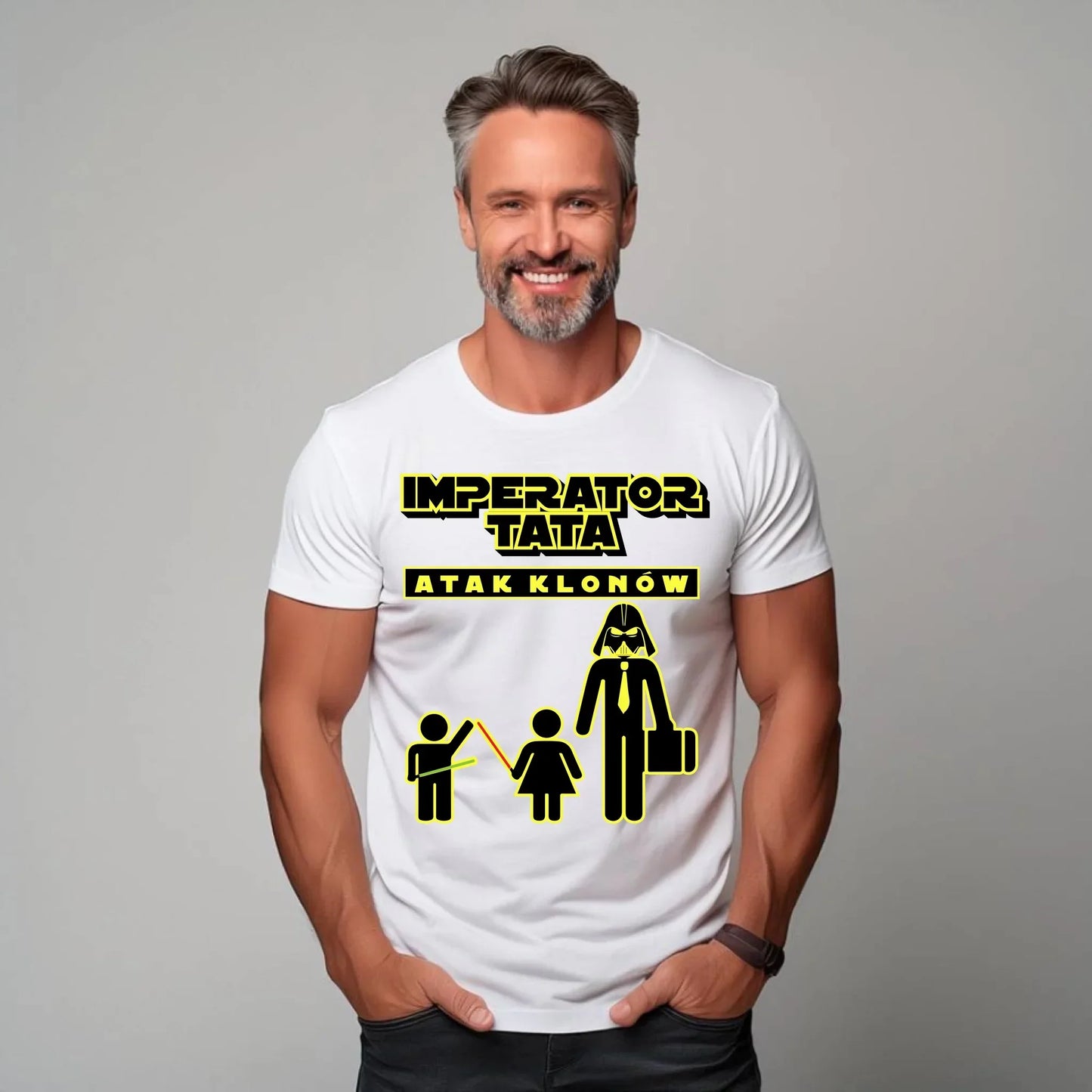 Imperator tata atak klonów | Koszulka męska z nadrukiem dla taty DT63 - StoryCups.pl