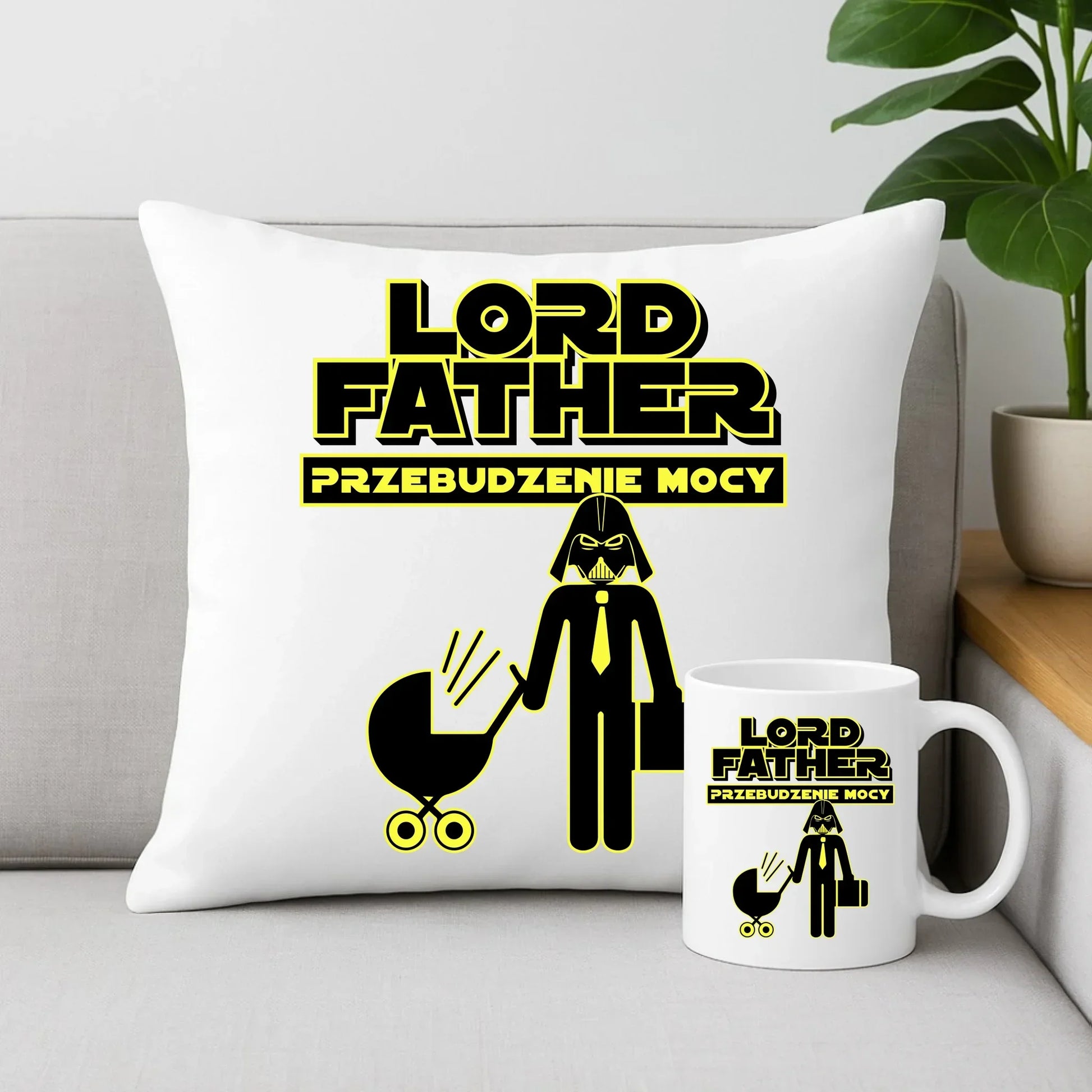 Lord Father przebudzenie mocy | Zestaw poduszka i kubek dla taty DT64 - StoryCups.pl