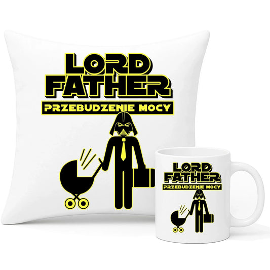 Lord Father przebudzenie mocy | Zestaw poduszka i kubek dla taty DT64 - StoryCups.pl