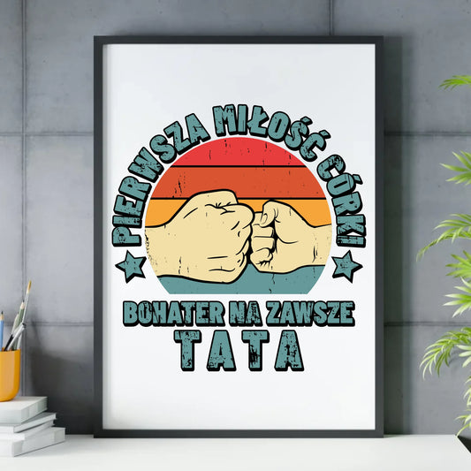 Prezent dla taty - obraz w ramie z personalizowanym nadrukiem - Dzień Ojca, Święta, urodziny