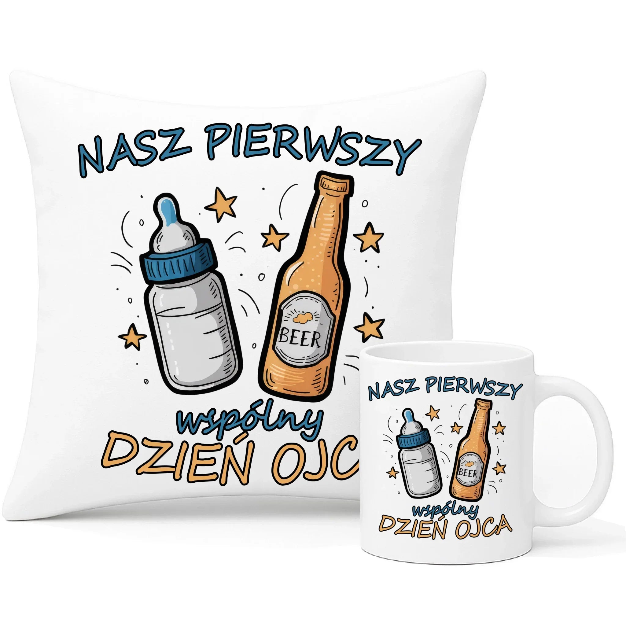 Nasz pierwszy Dzień Ojca | Zestaw poduszka i kubek prezent dla taty DT68 - StoryCups.pl