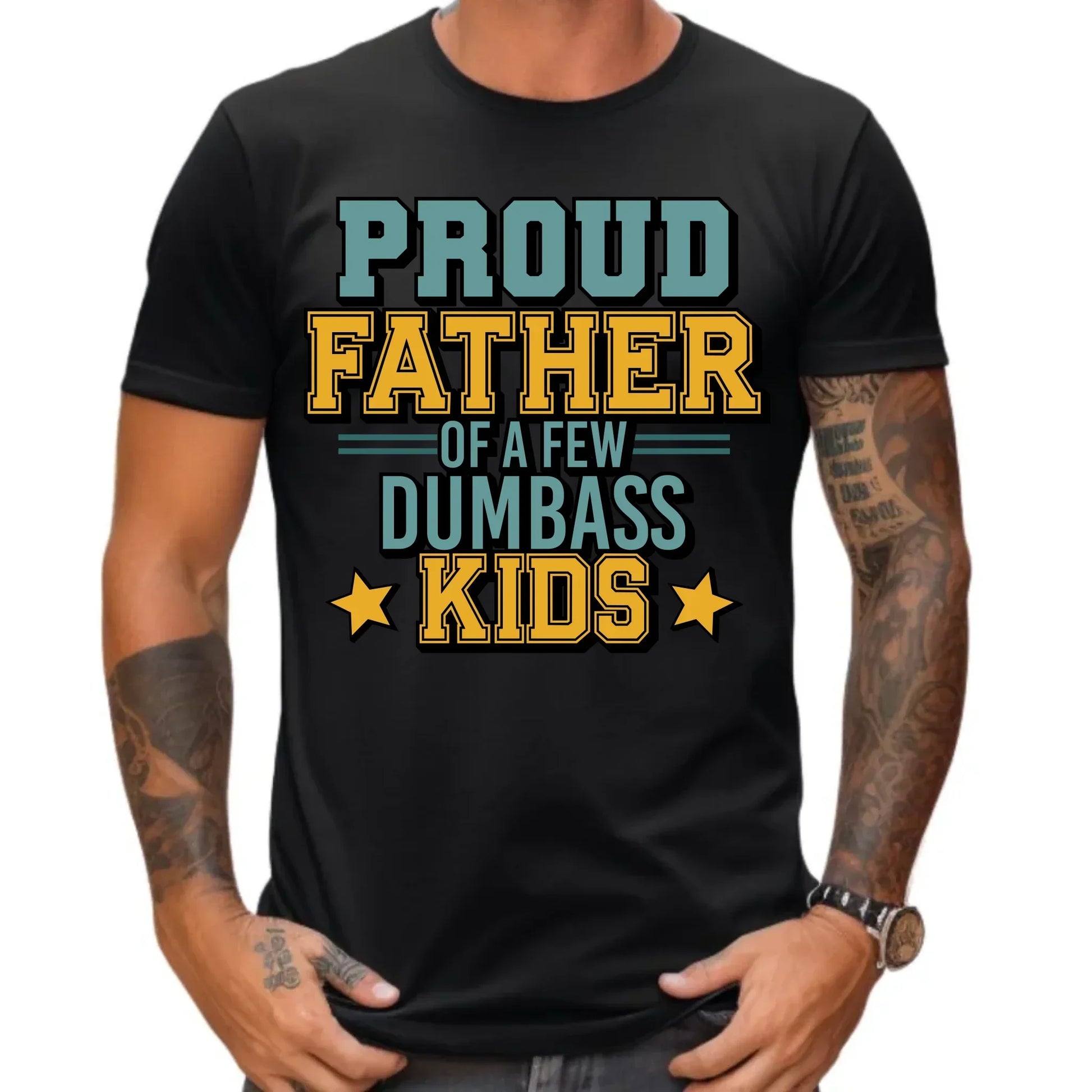 Proud father | Koszulka męska z napisami dla taty DT70 - StoryCups.pl