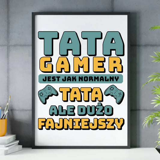 Prezent dla taty - obraz w ramie z personalizowanym nadrukiem - Dzień Ojca, Święta, urodziny
