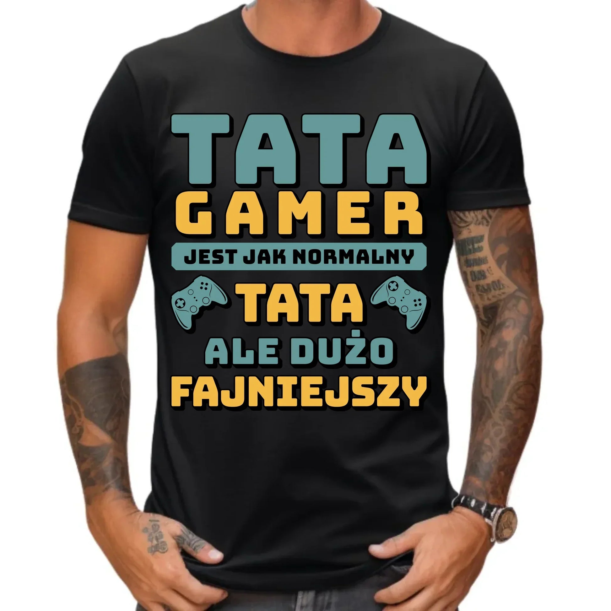 Tata gamer | Koszulka męska dla taty DT71 - StoryCups.pl