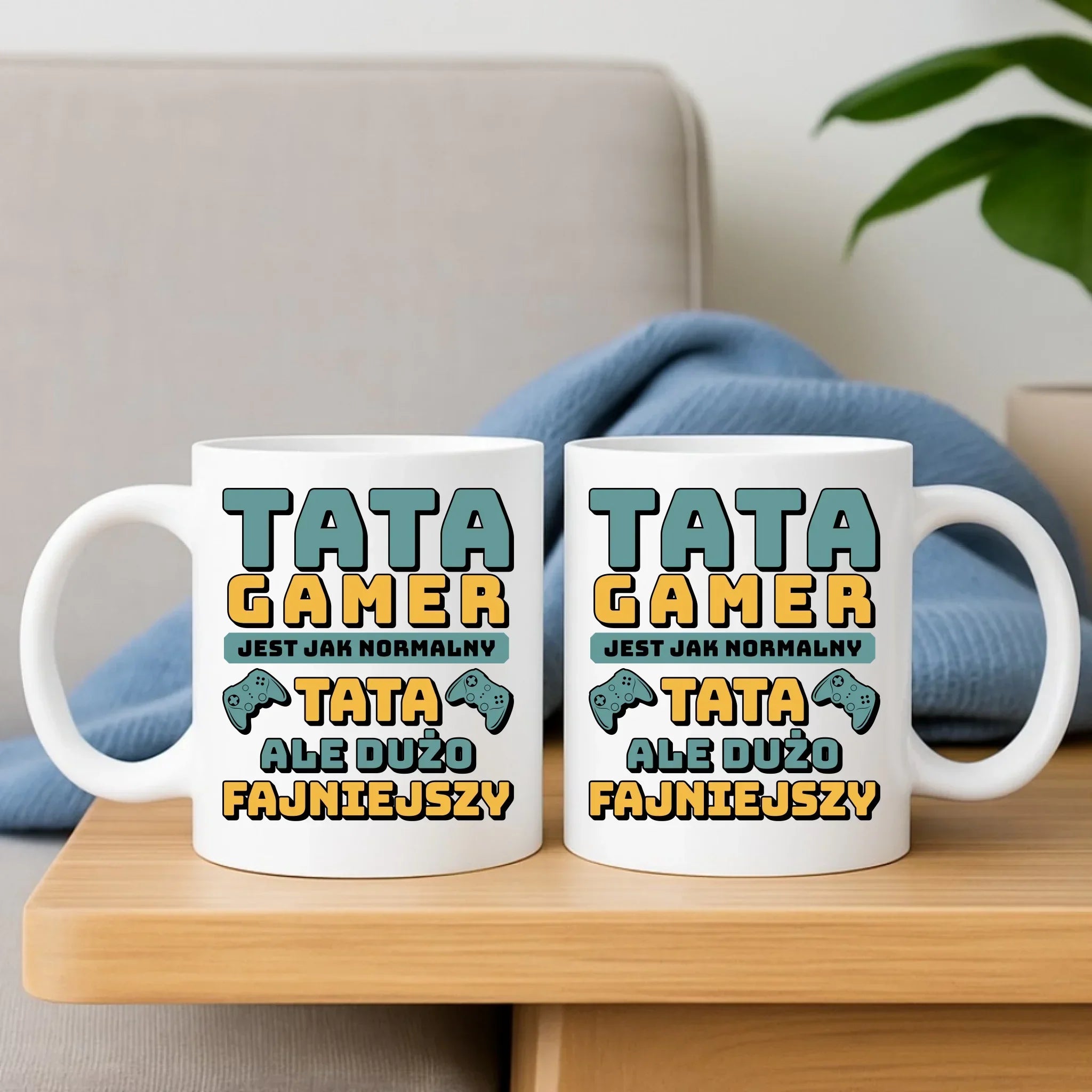 Tata gamer | Zestaw poduszka i kubek dla taty DT71 - StoryCups.pl