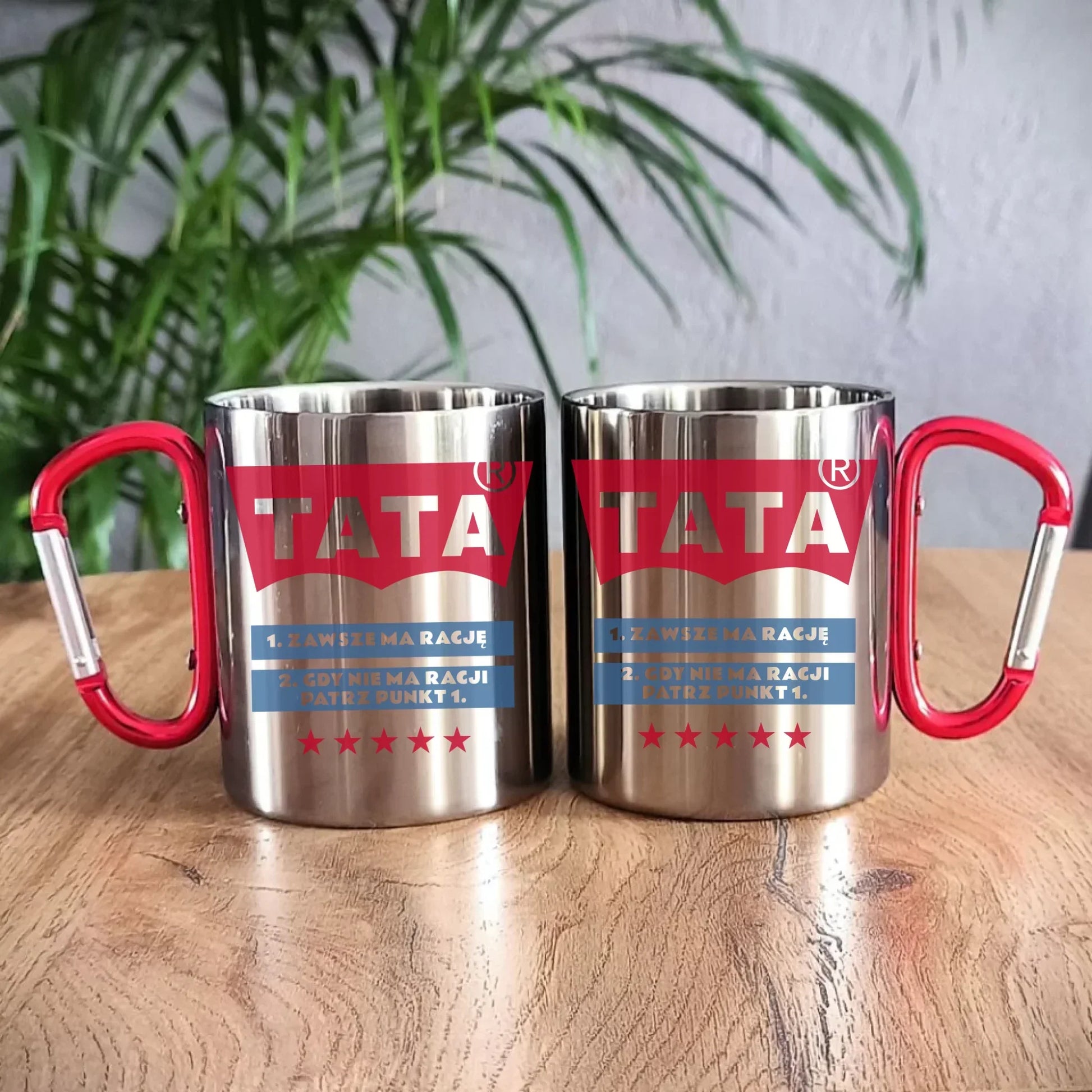 Tata zawsze ma rację | Metalowy kubek dla taty DT72 - StoryCups.pl