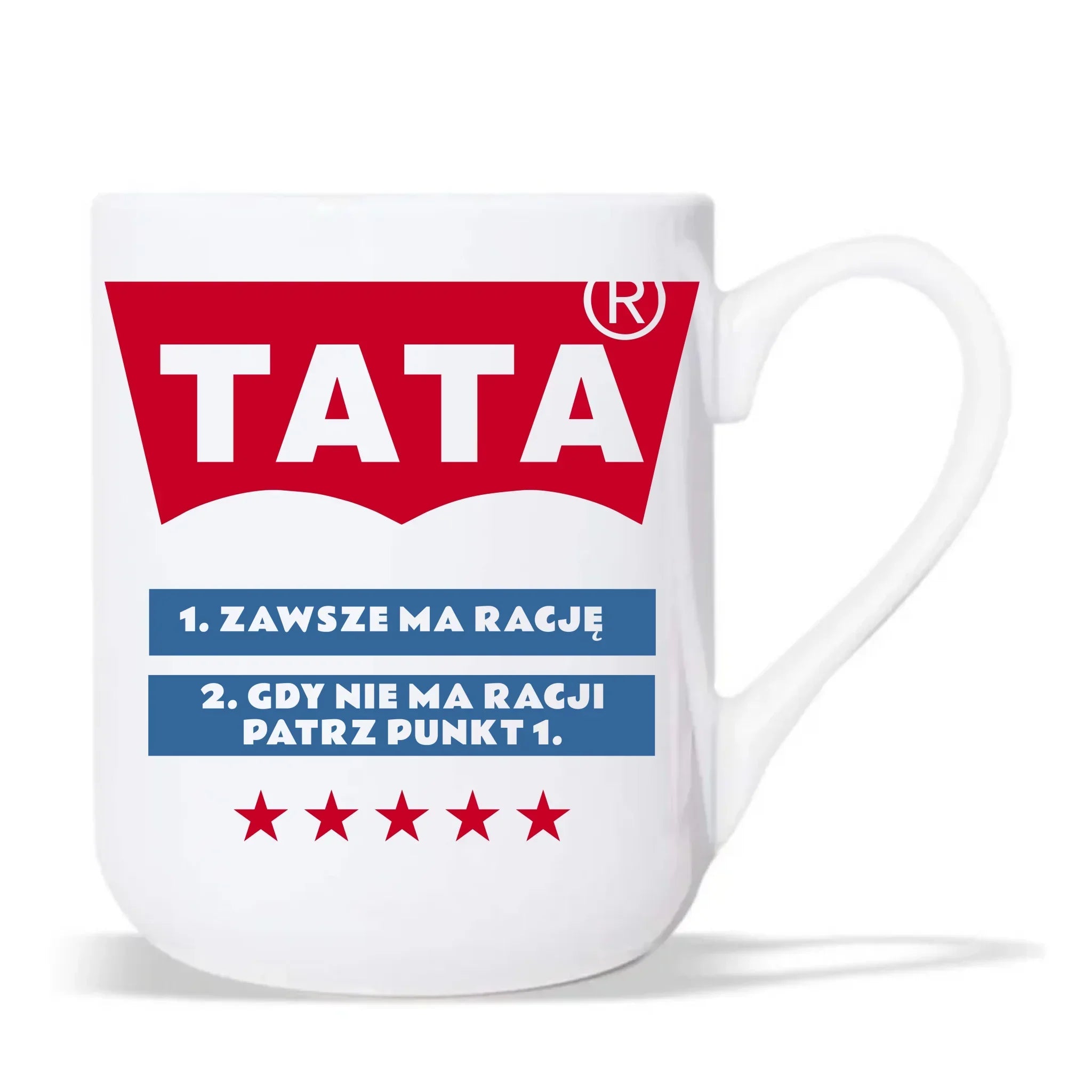 Tata zawsze ma rację | Kubek elegant prezent dla taty DT72 - StoryCups.pl