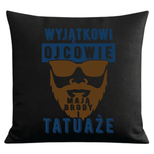 Prezent dla taty czarna poduszka dekoracyjna z nadrukiem