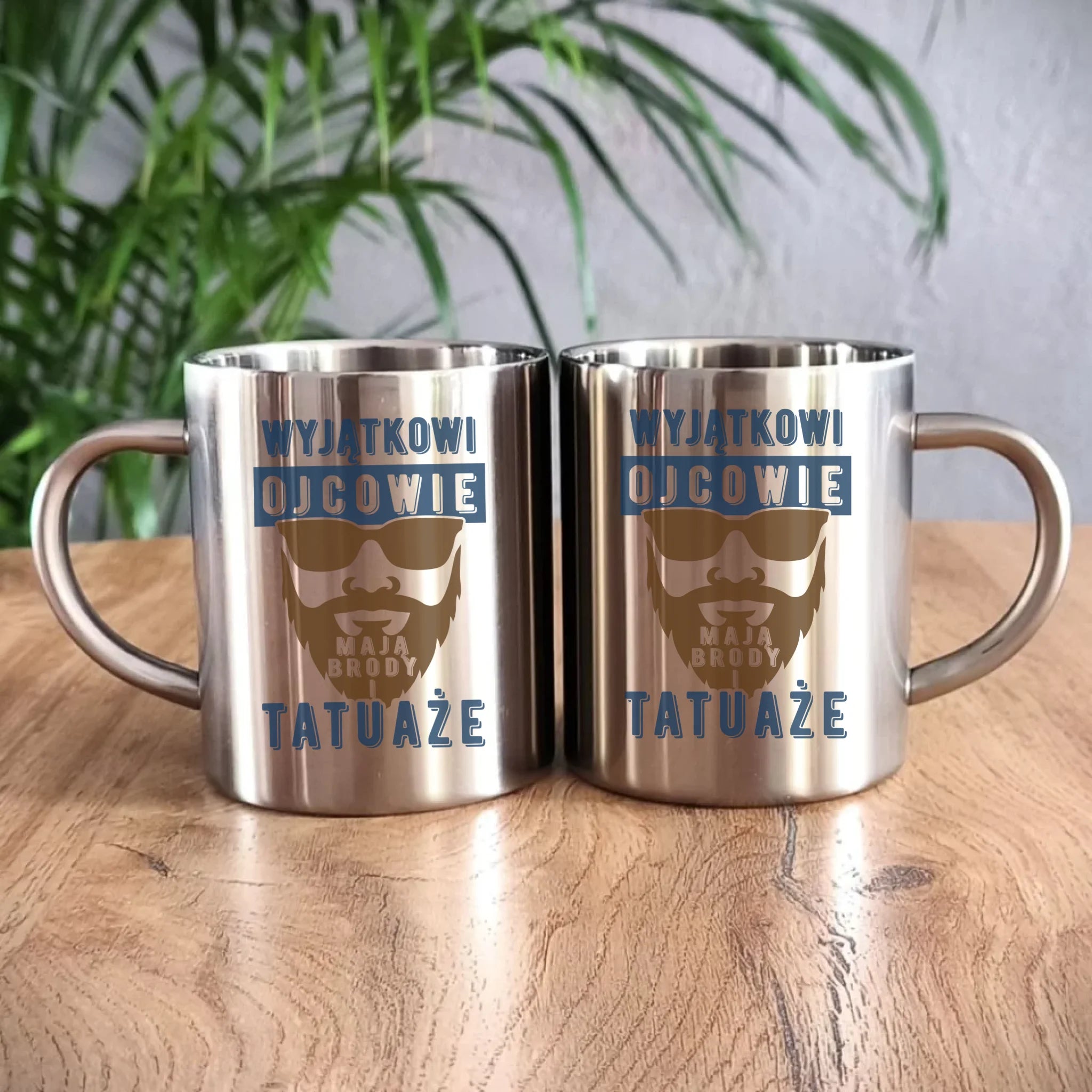 Wyjątkowi ojcowie mają brody i tatuaże | Metalowy kubek dla taty DT73 - StoryCups.pl