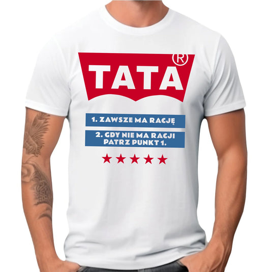 Prezent dla taty koszulka z nadrukiem DZIEŃ OJCA TATA