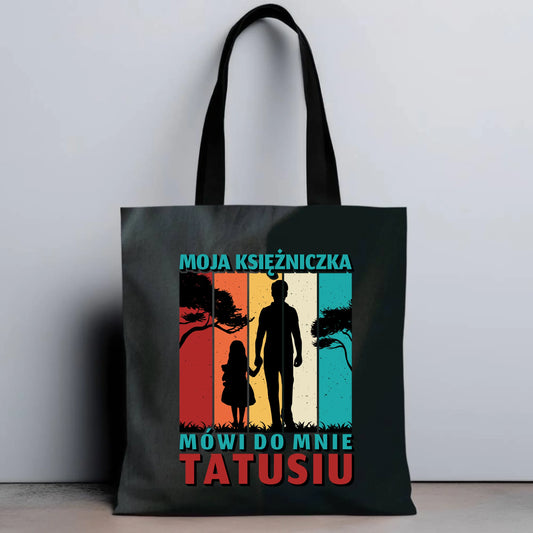 Personalizowana eco torba z nadrukiem dla taty - czarna - prezent dla taty, Dzień Ojca, Święta, Urodziny