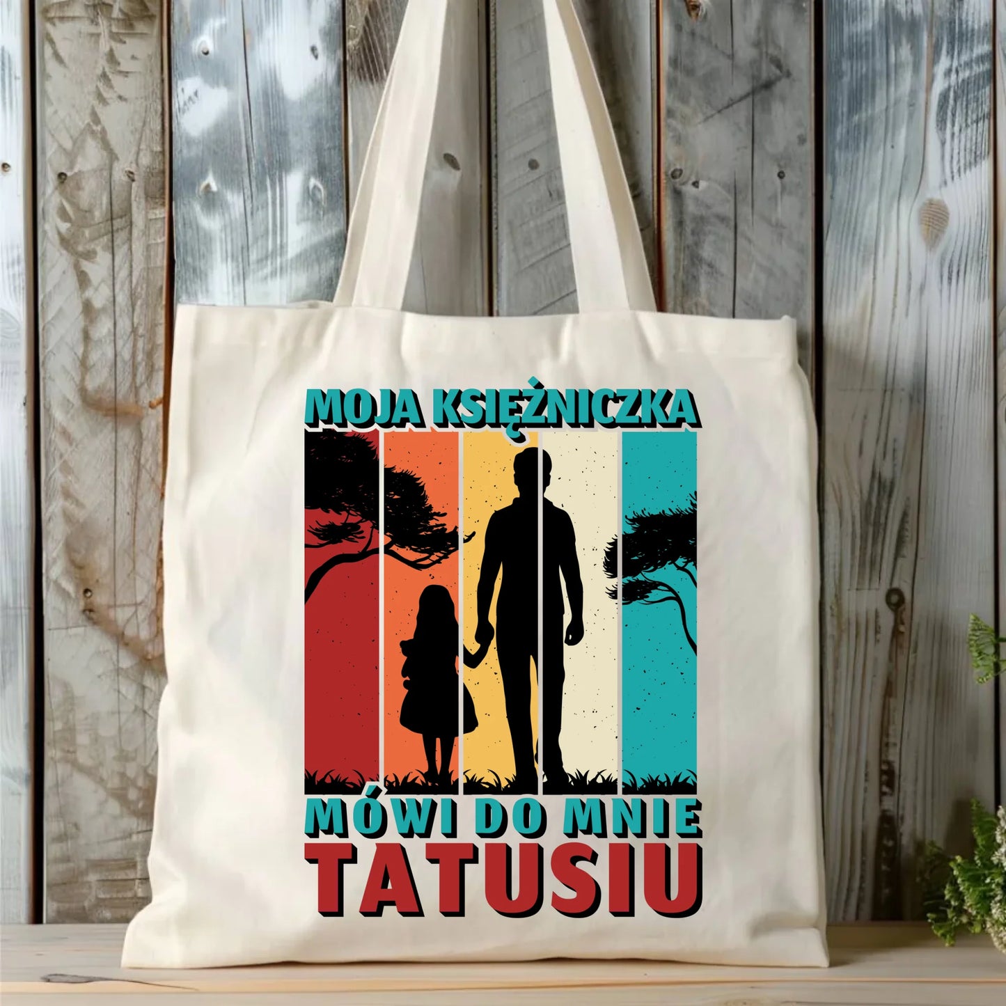 Personalizowana eco torba z nadrukiem dla taty - naturalna - prezent dla taty, Dzień Ojca, Święta, Urodziny