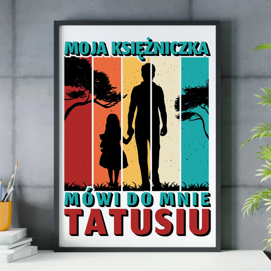 Prezent dla taty - obraz w ramie z personalizowanym nadrukiem - Dzień Ojca, Święta, urodziny