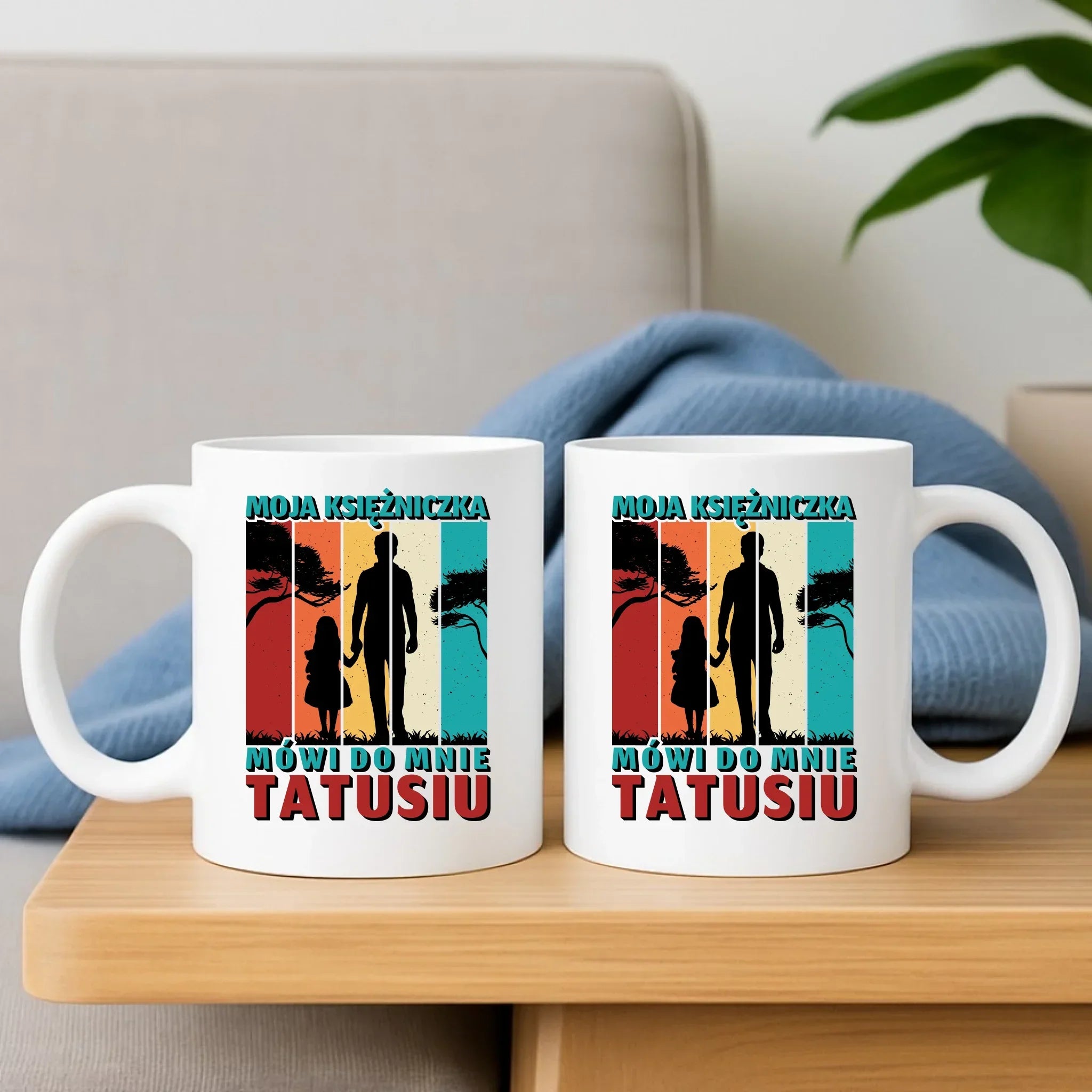 Moja księżniczka mówi do mnie Tatusiu | Zestaw poduszka i kubek dla taty DT75 - StoryCups.pl