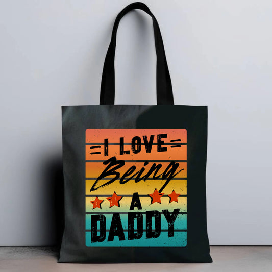 Personalizowana eco torba z nadrukiem dla taty - czarna - prezent dla taty, Dzień Ojca, Święta, Urodziny